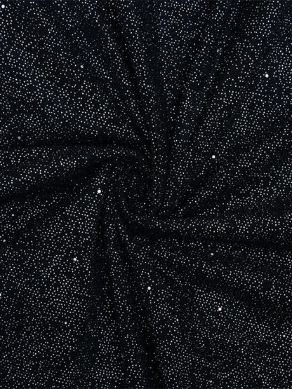 Black Glitter Strapless Bandeau Ruched Knot Waist Draped Sash Column Maxi Gown