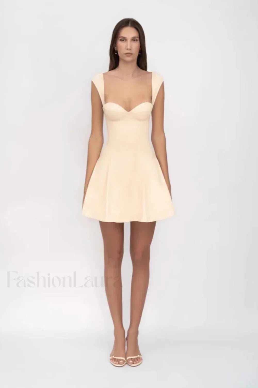 Sexy Tube Top Drawstring Waist A-Line Mesh Mini Dress