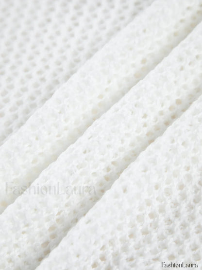 Sheer Crochet Eyelet Fly Away Cardigan