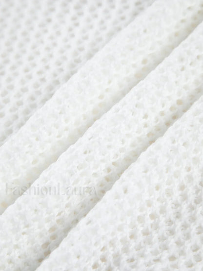 Sheer Crochet Eyelet Fly Away Cardigan