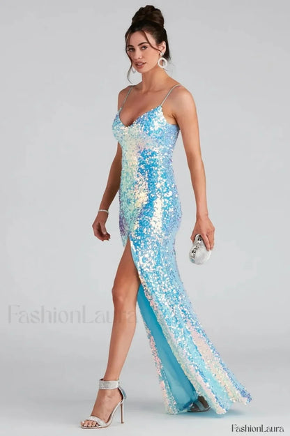 Skylar Sequin Stylish A-Line Formal Dress