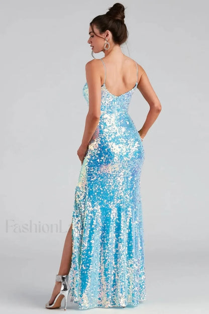 Skylar Sequin Stylish A-Line Formal Dress