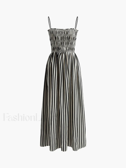 Sleeveless Pinstripe Long Dress