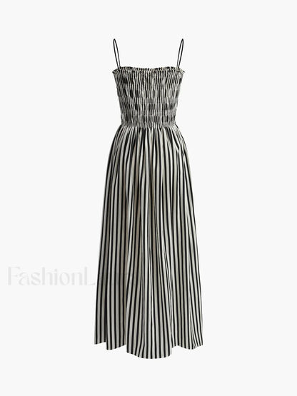 Sleeveless Pinstripe Long Dress