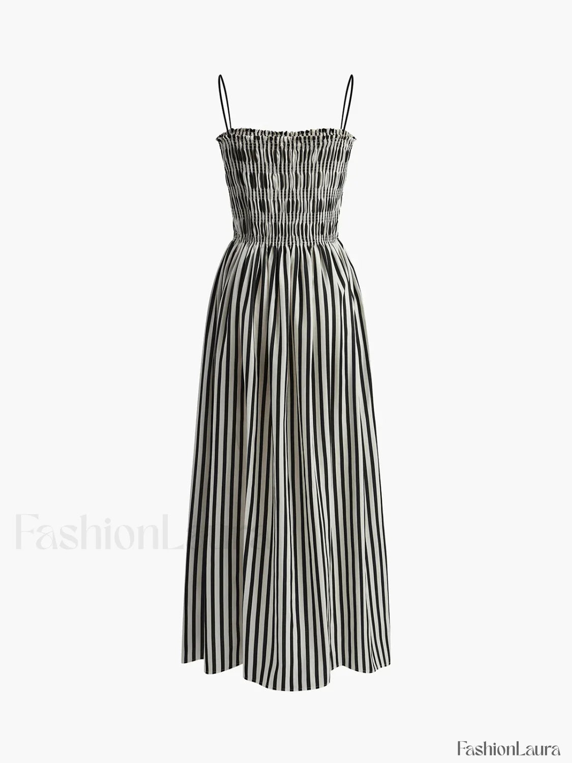 Sleeveless Pinstripe Long Dress