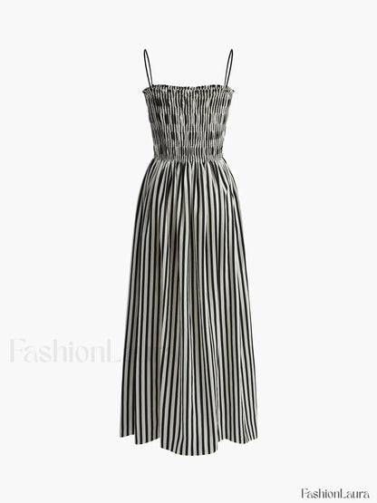 Sleeveless Pinstripe Long Dress