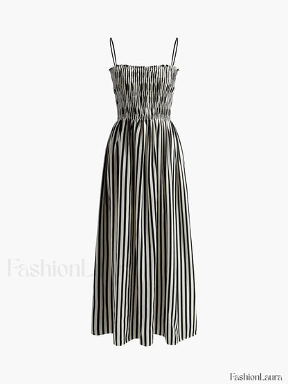 Sleeveless Pinstripe Long Dress