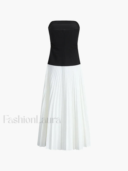 Sleeveless Pleated Long Dress