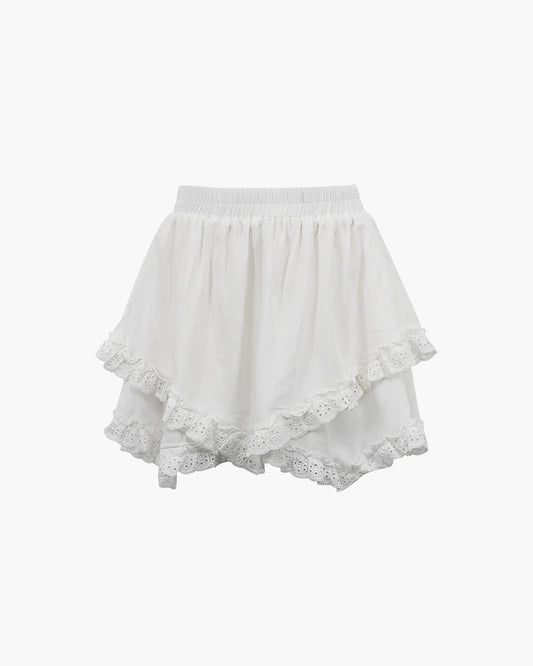 Kyrie Ruffled Trim Layered Mini Skirt