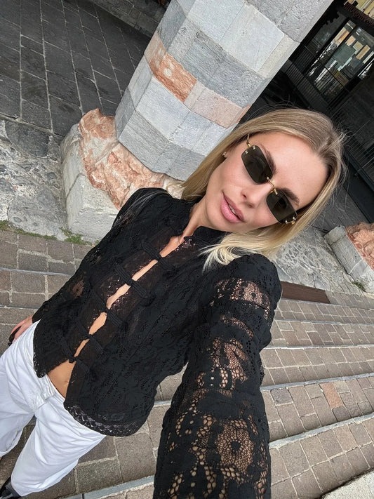 Katalina Puff Sleeve Lace Blouse