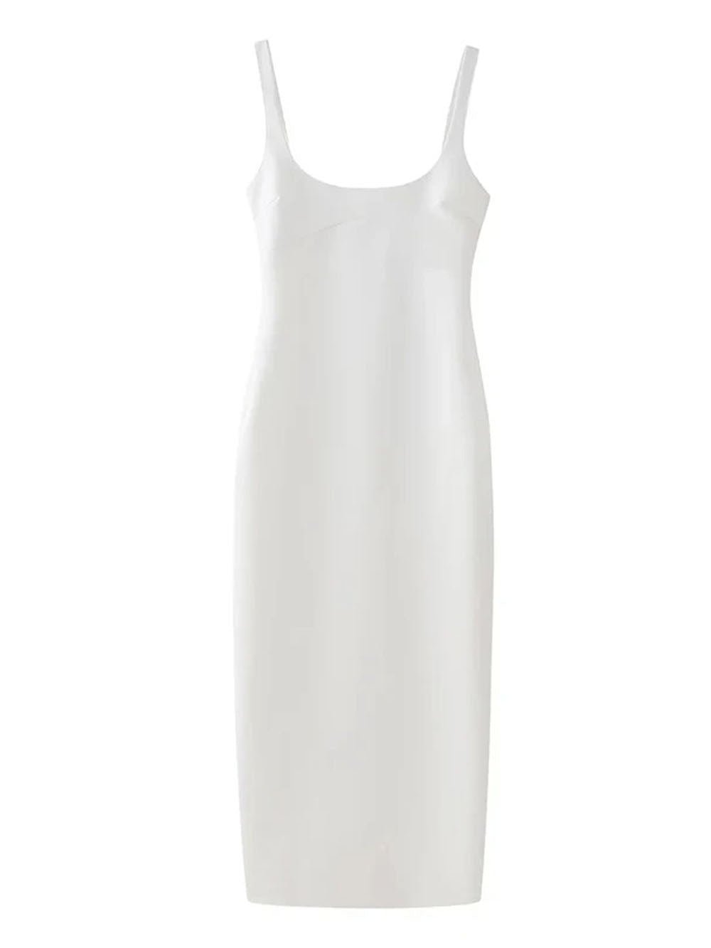 Scoop Neck Tank Strap Bustier Seam Bodycon Midi Dress