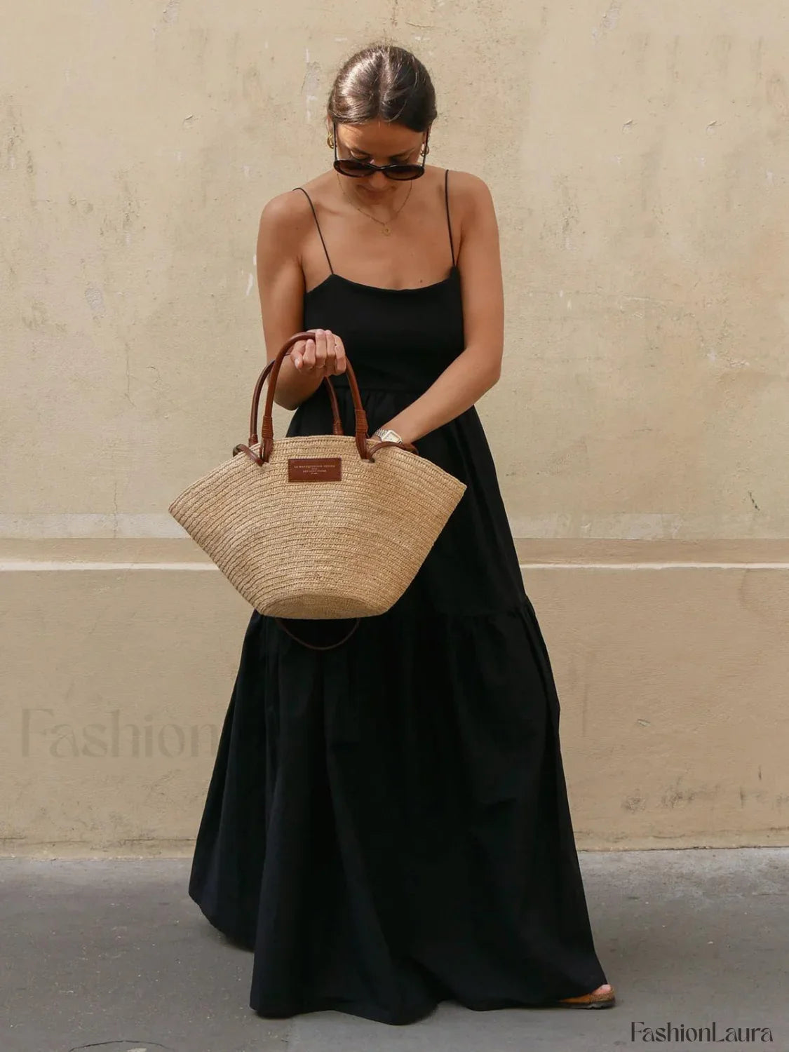 Solid Backless Long Dress