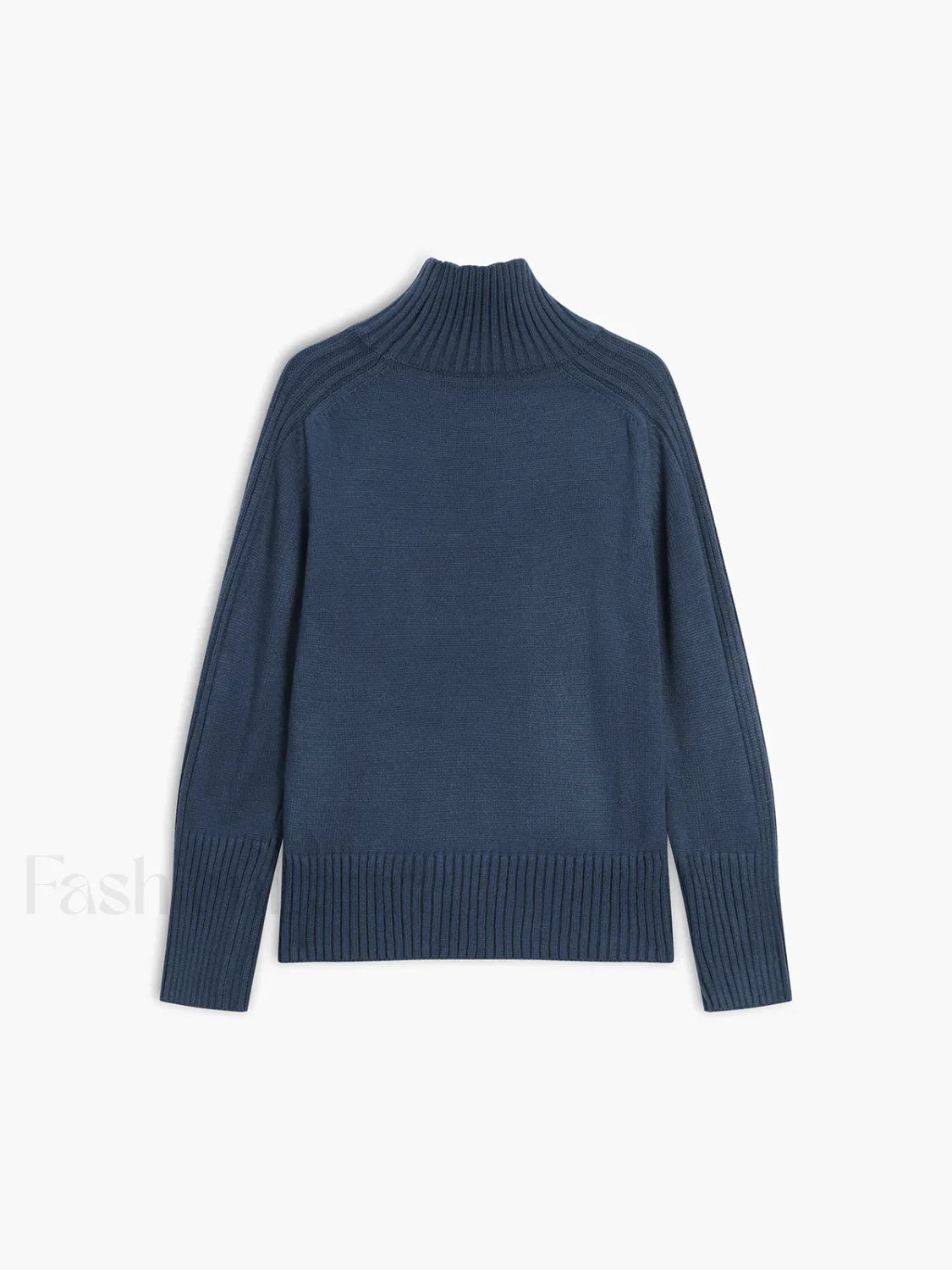 Solid High Neck Knit Sweater
