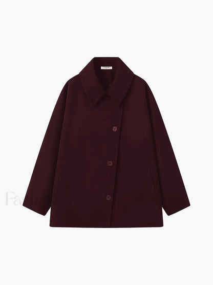 Solid Oversized Pocket Button Coat