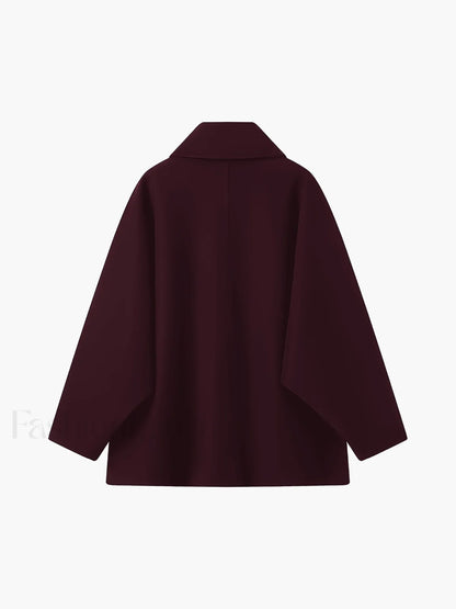 Solid Oversized Pocket Button Coat