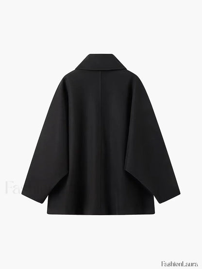 Solid Oversized Pocket Button Coat