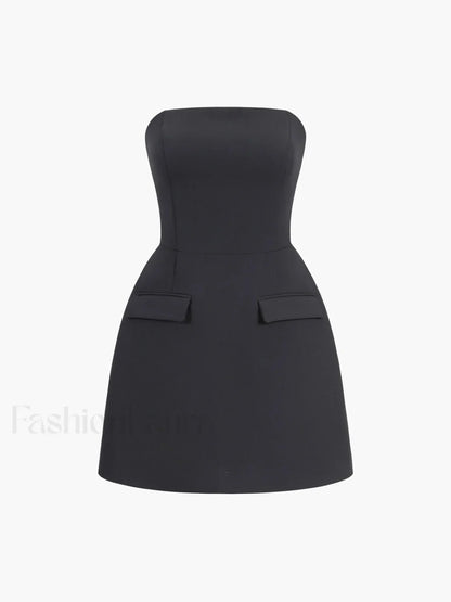 Solid Tube Mini Dress