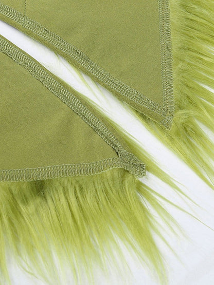 One Shoulder Cross Strap Feather Hem Bodycon Midi Dress