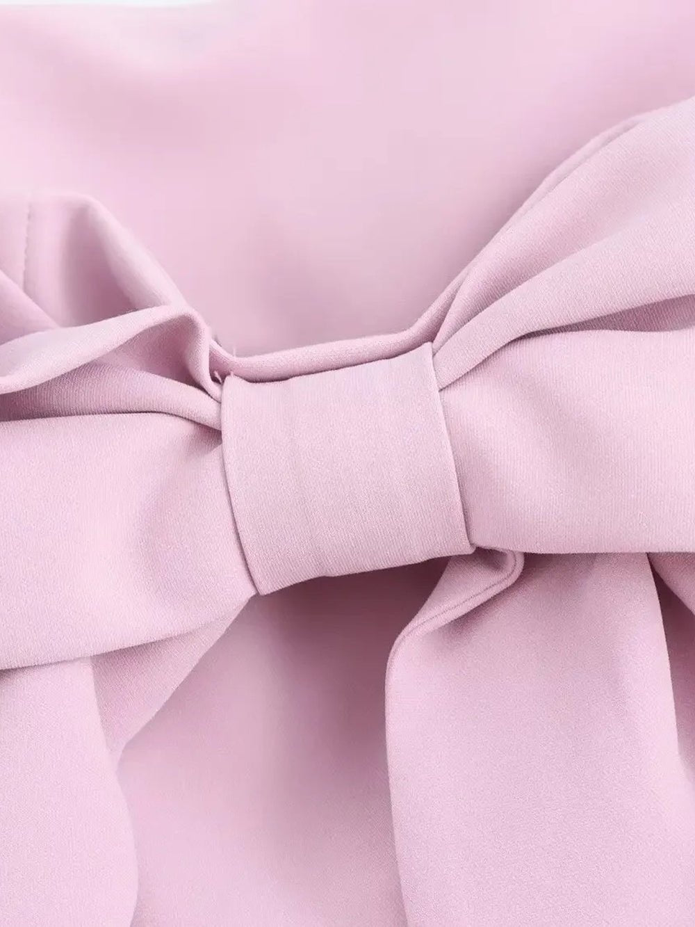 Pink Strapless Large Bow Front Princess Seam A-Line Mini Dress