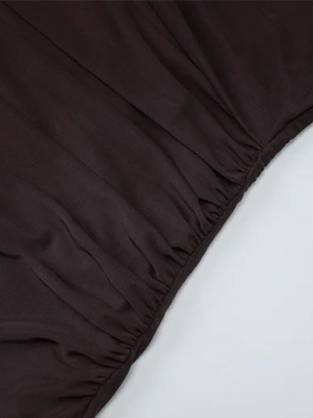 Coffee Cowl Neck Ruched Asymmetric Halter Neck Scarf Bodycon Maxi Dress