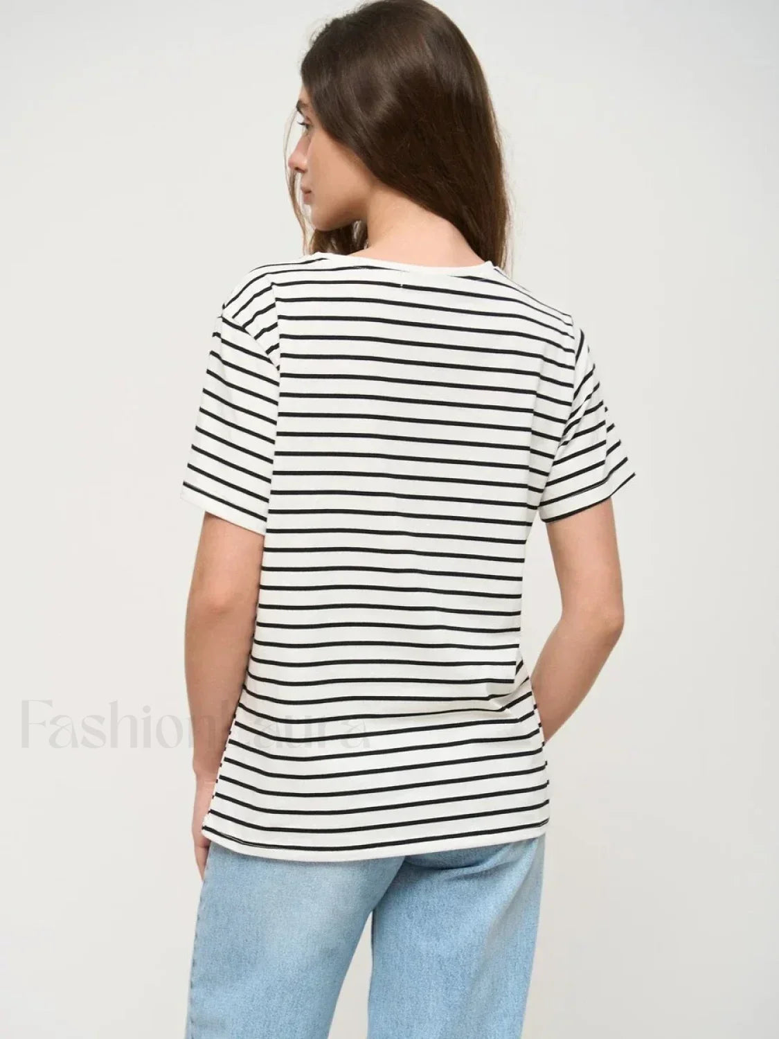 Striped Cotton Knitted Casual T-Shirt