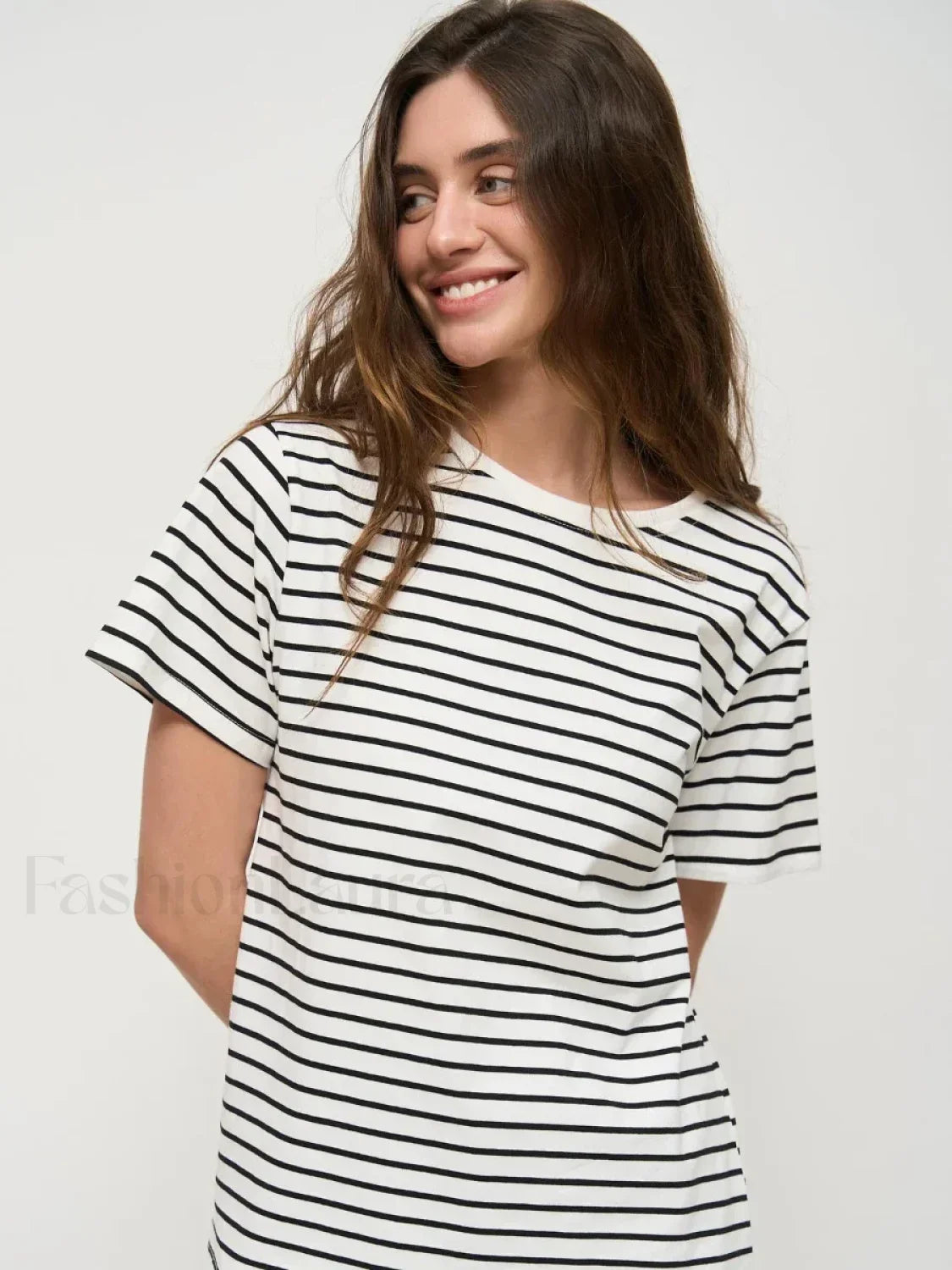 Striped Cotton Knitted Casual T-Shirt