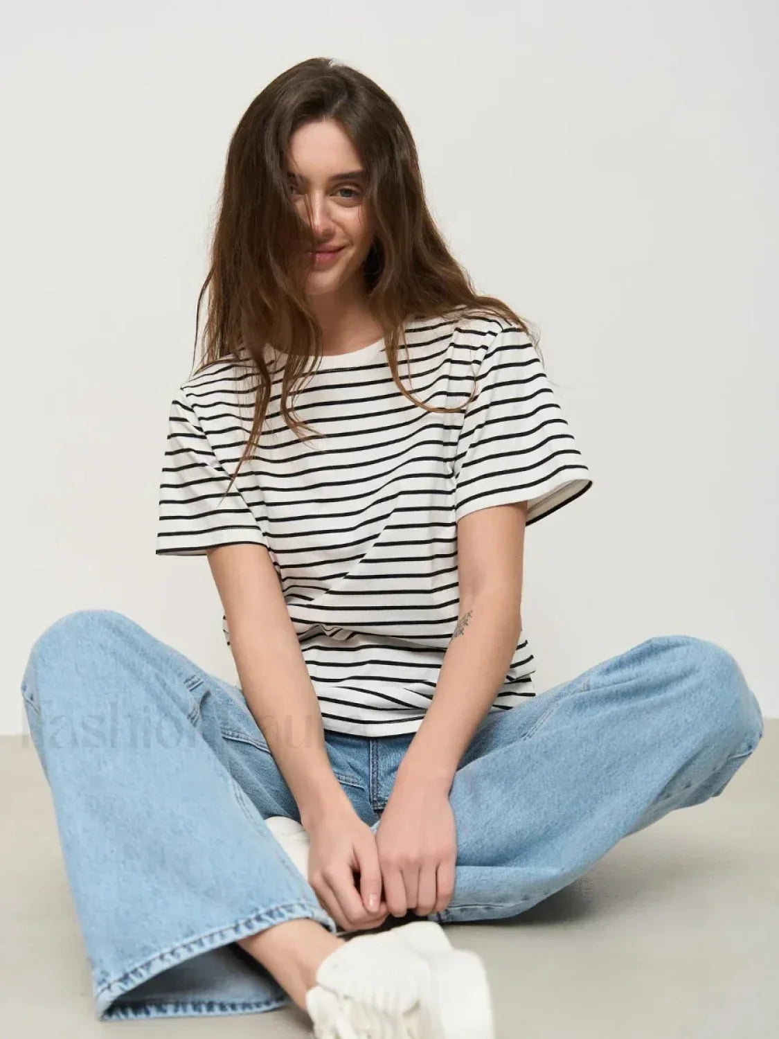 Striped Cotton Knitted Casual T-Shirt