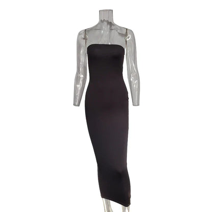 Strapless Bodycon Floor Length Tube Maxi Dress