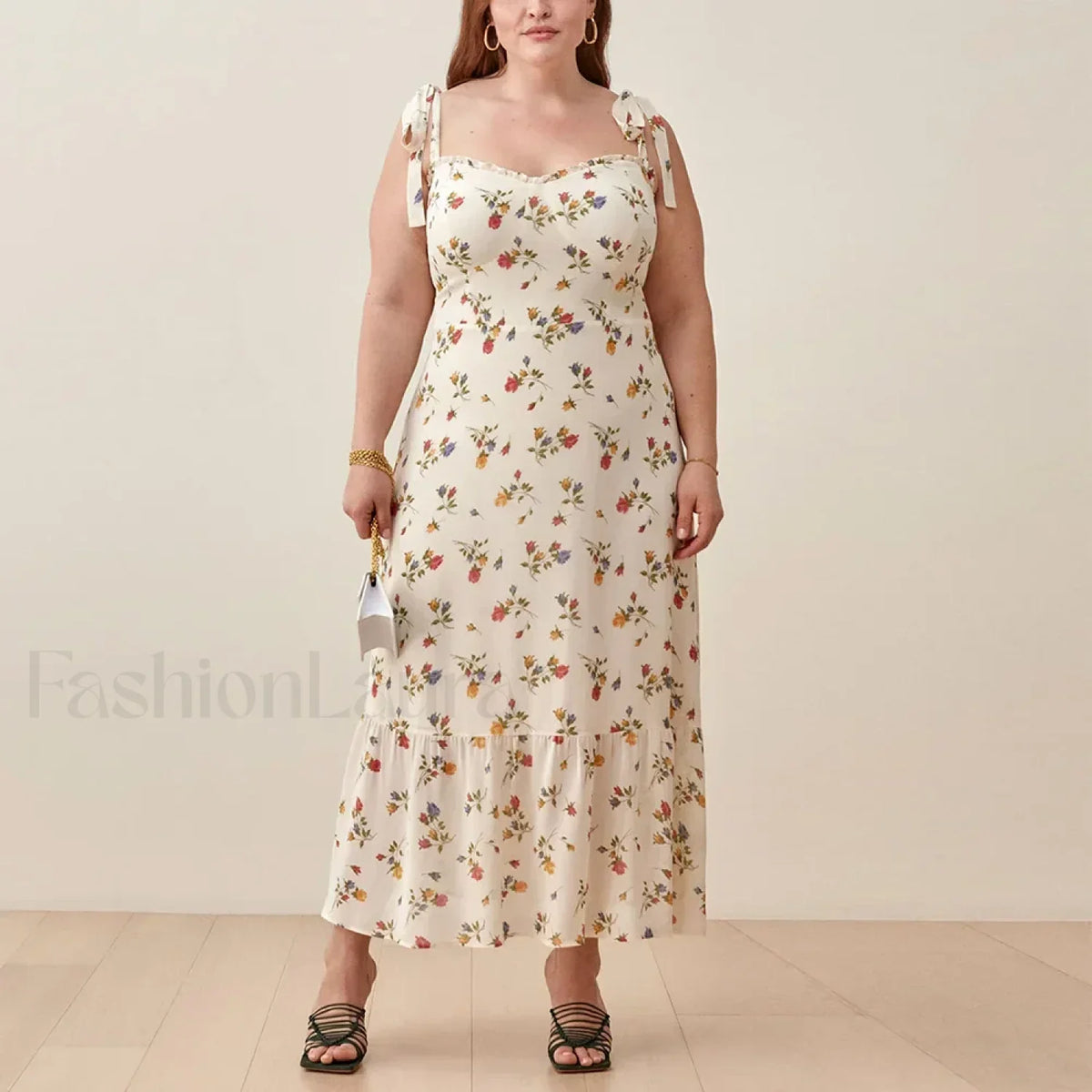 Sweetheart Tie-Strap Floral Dress