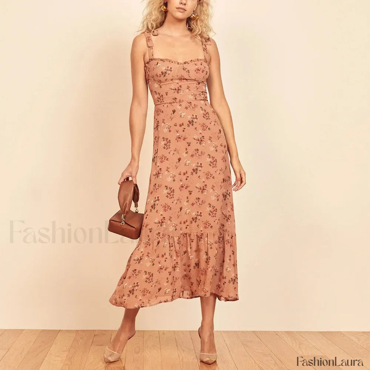 Sweetheart Tie-Strap Floral Dress