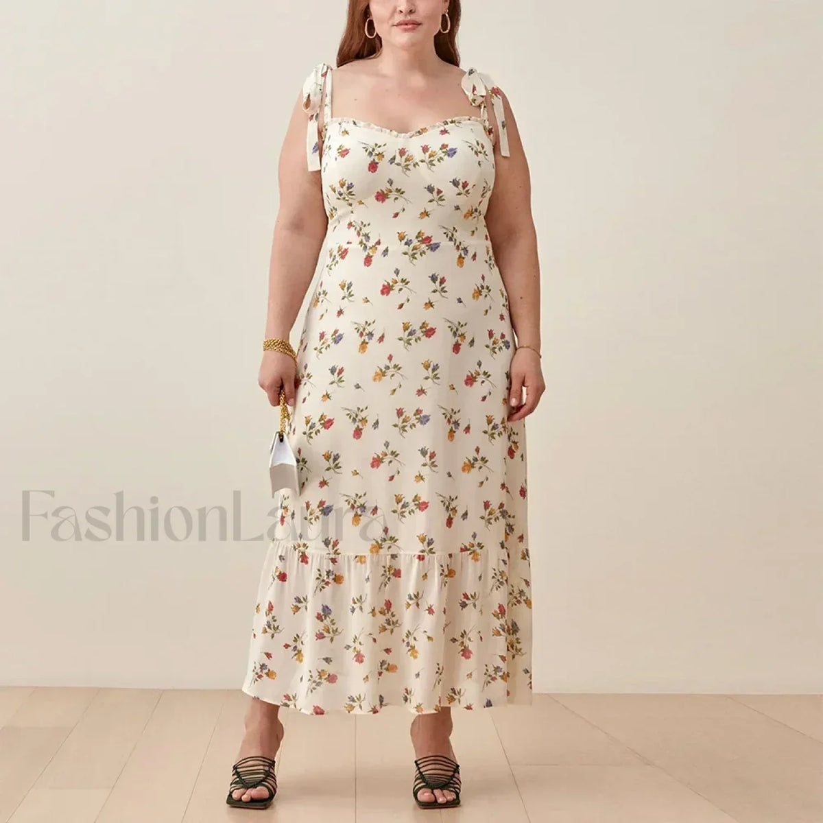 Sweetheart Tie-Strap Floral Dress