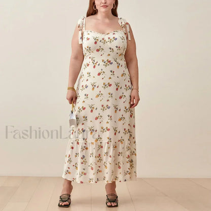 Sweetheart Tie-Strap Floral Dress