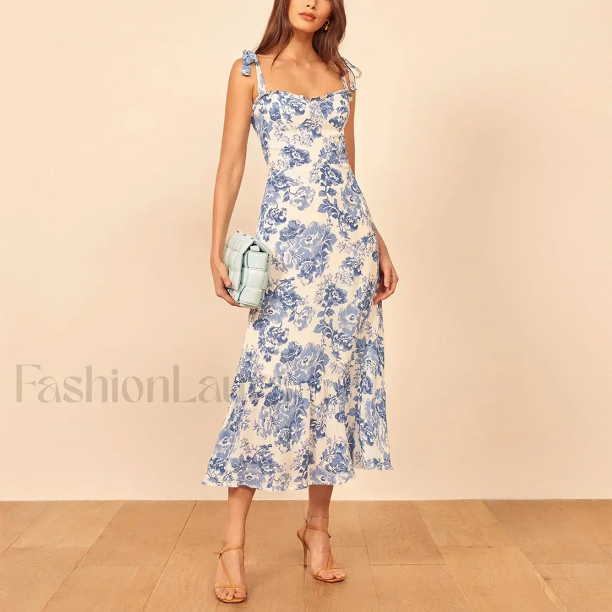 Sweetheart Tie-Strap Floral Dress