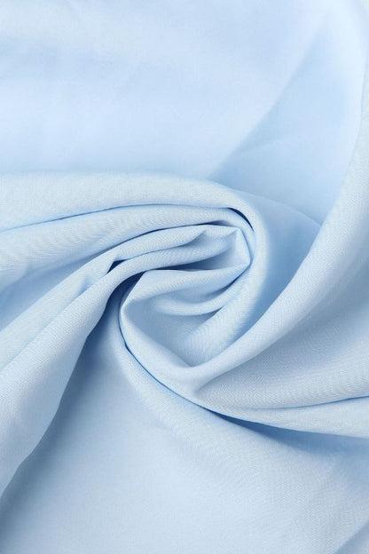 Sky Blue Spaghetti Strap Corset Bustier Basque Waist Gathered Midi Dress