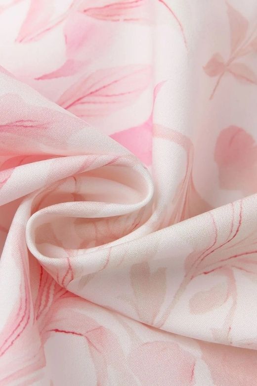 Pink Print Floral Print Spaghetti Strap Square Neck Fit and Flare A-Line Summer Midi Dress