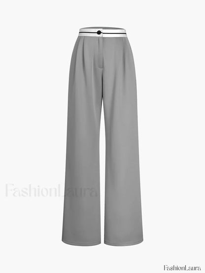 Tube Top Two Piece Contrast Waistband Pants Set