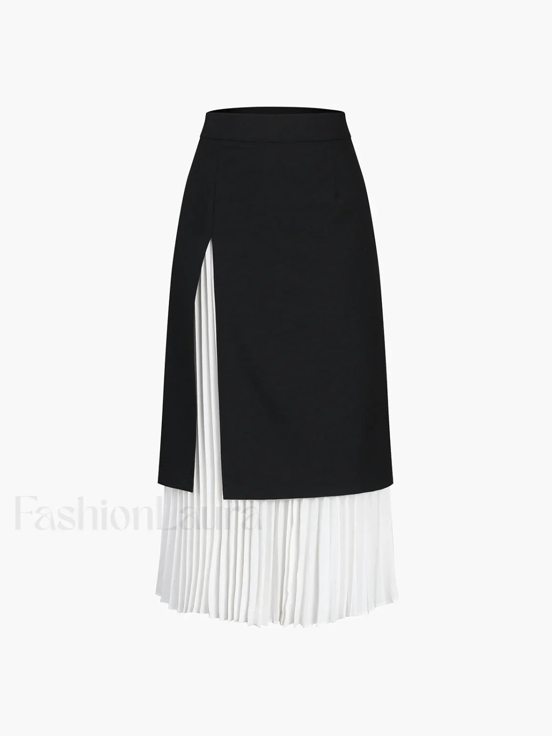 Two Tone Pleated Long Skirt
