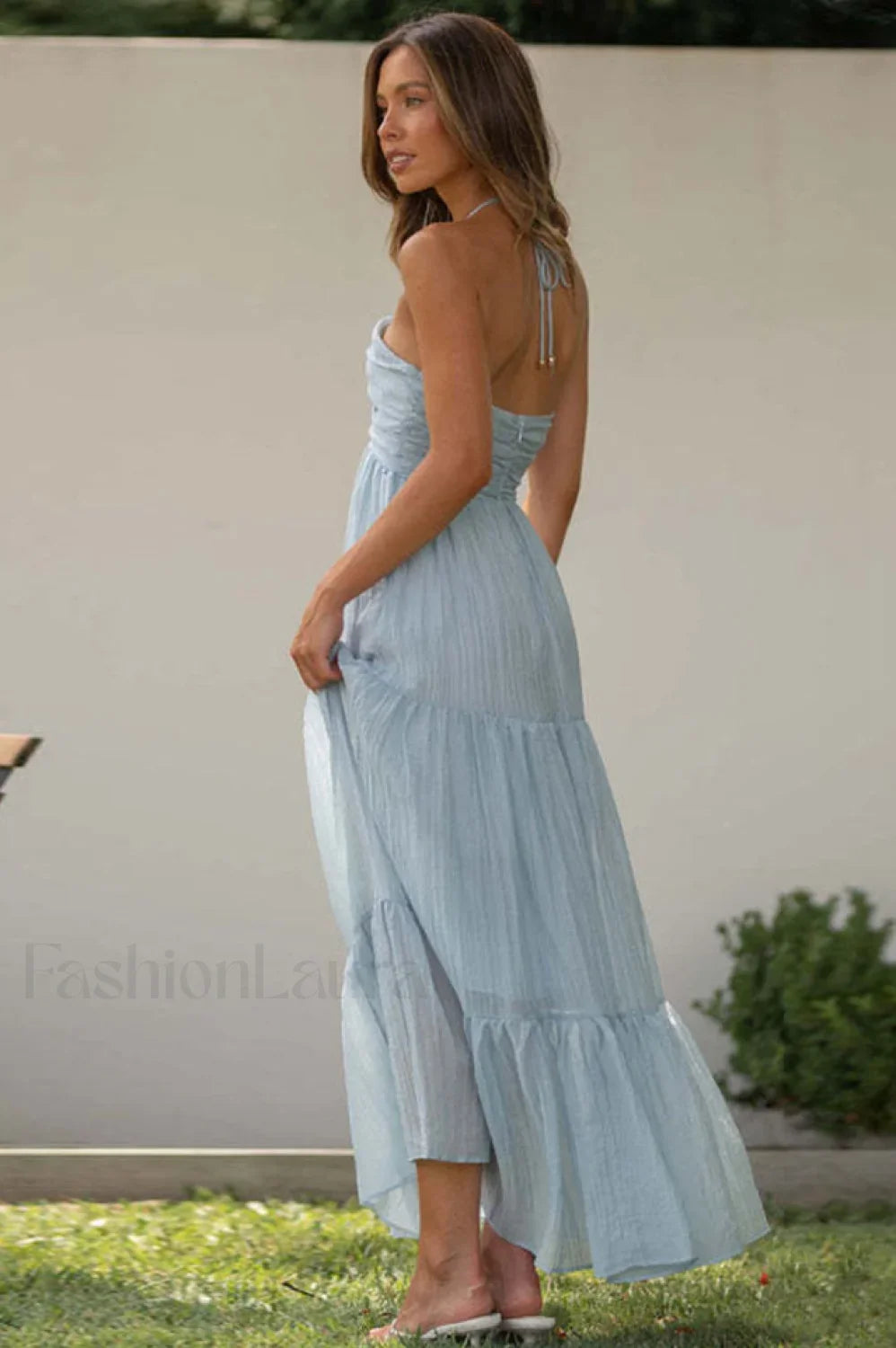 V-Neck Lace Stylish Up Beach Dress