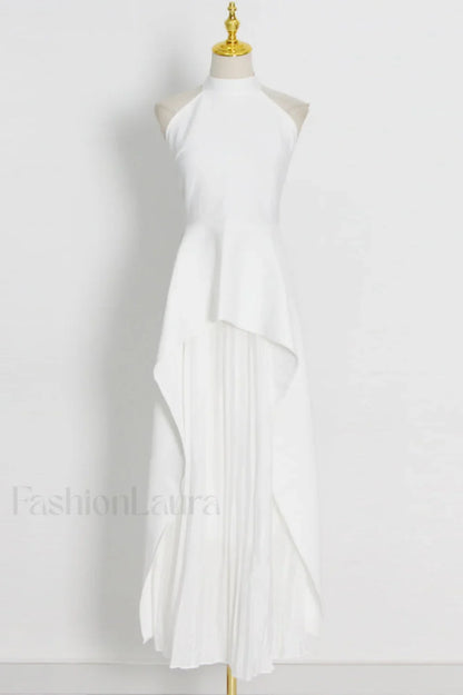 Victoria Layered Stylish Halter Gown Set