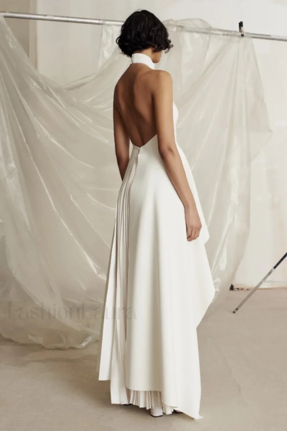 Victoria Layered Stylish Halter Gown Set
