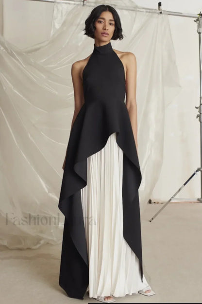 Victoria Layered Stylish Halter Gown Set