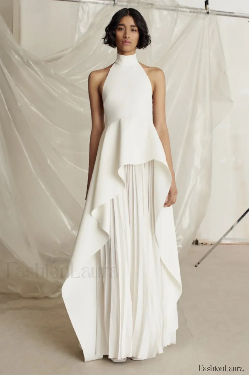 Victoria Layered Stylish Halter Gown Set