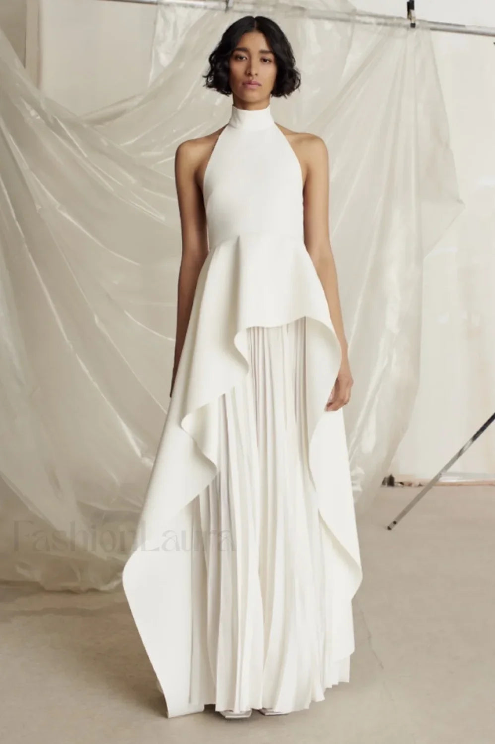 Victoria Layered Stylish Halter Gown Set
