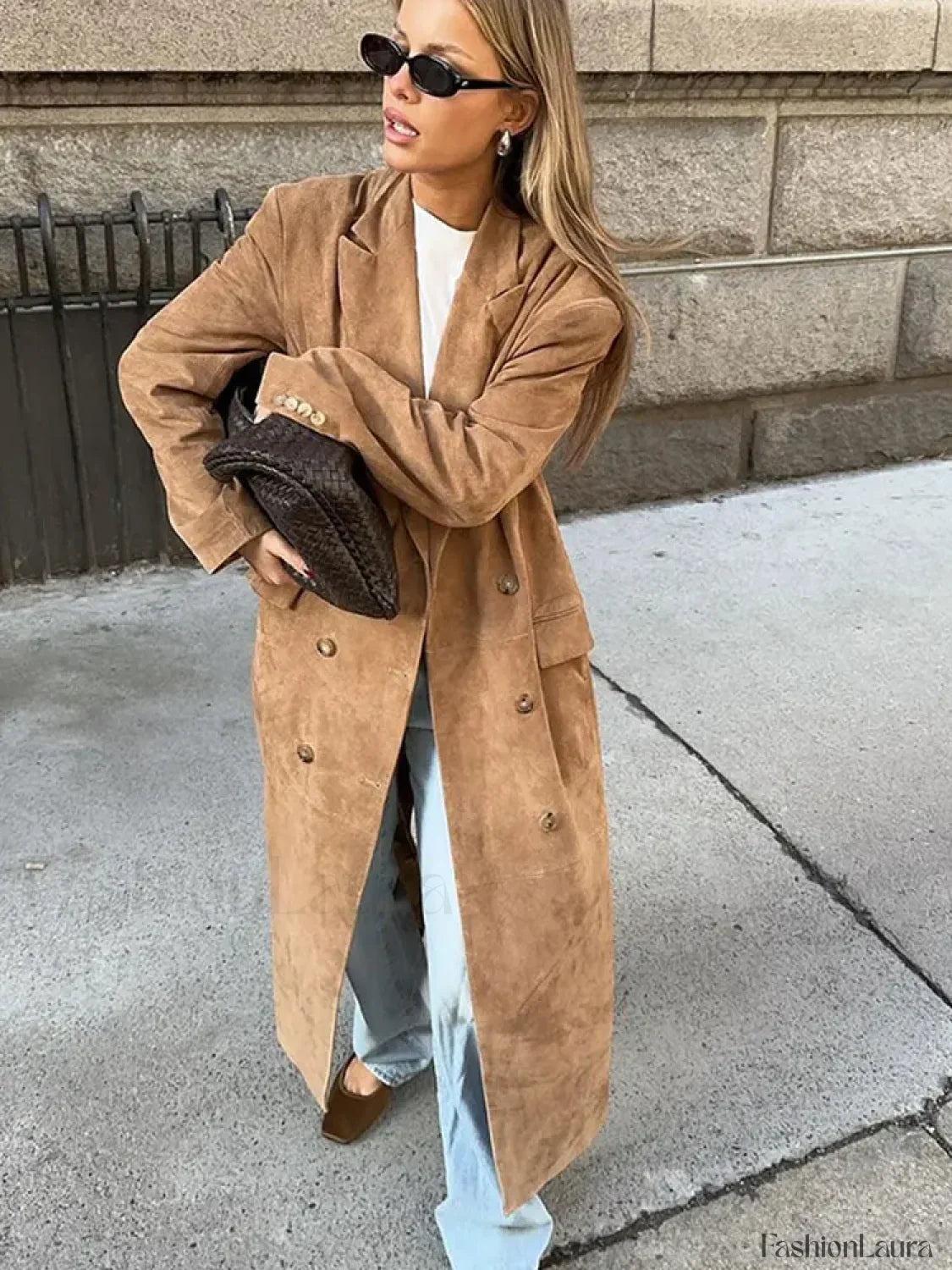 Vintage Brown Women's Lapel Long Overcoats