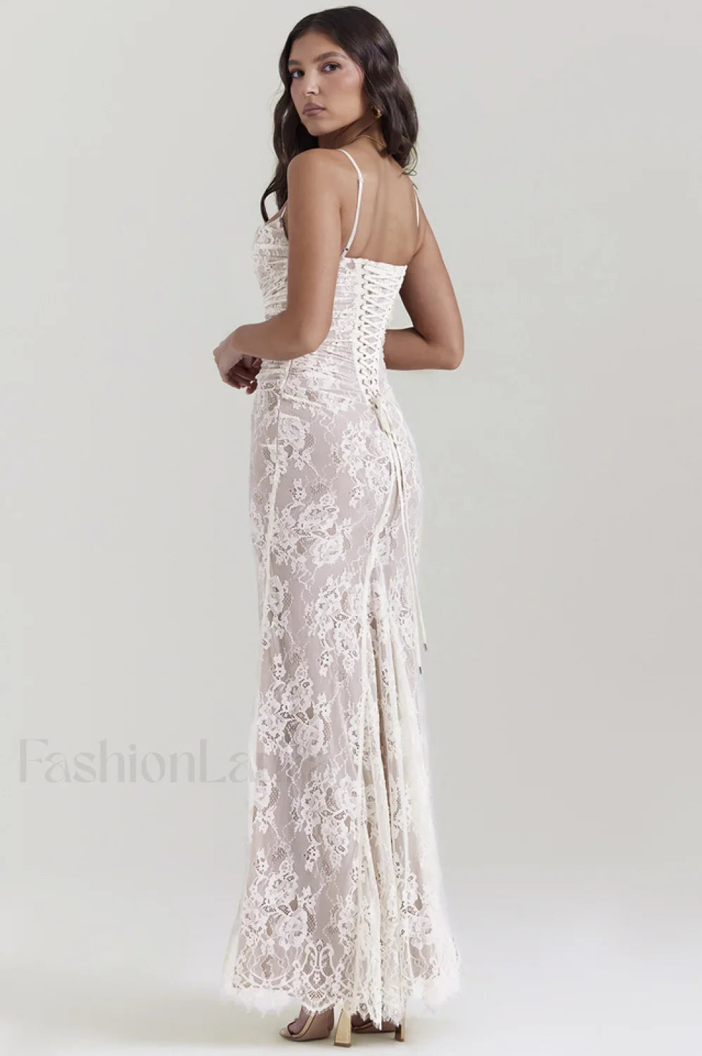 Vintage Cream White Charming Lace Maxi Dress