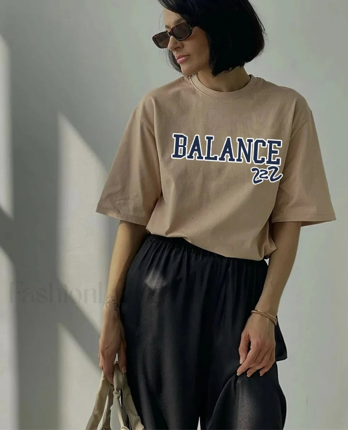 Vintage Letter Printed Cotton T-Shirt