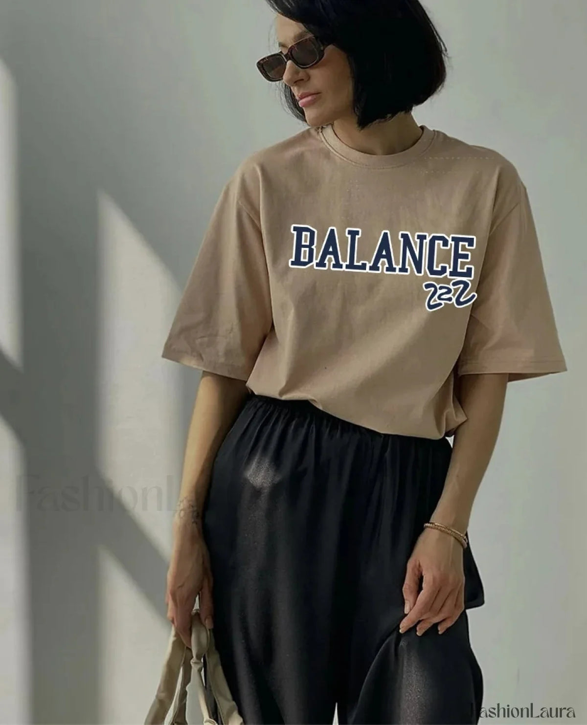 Vintage Letter Printed Cotton T-Shirt
