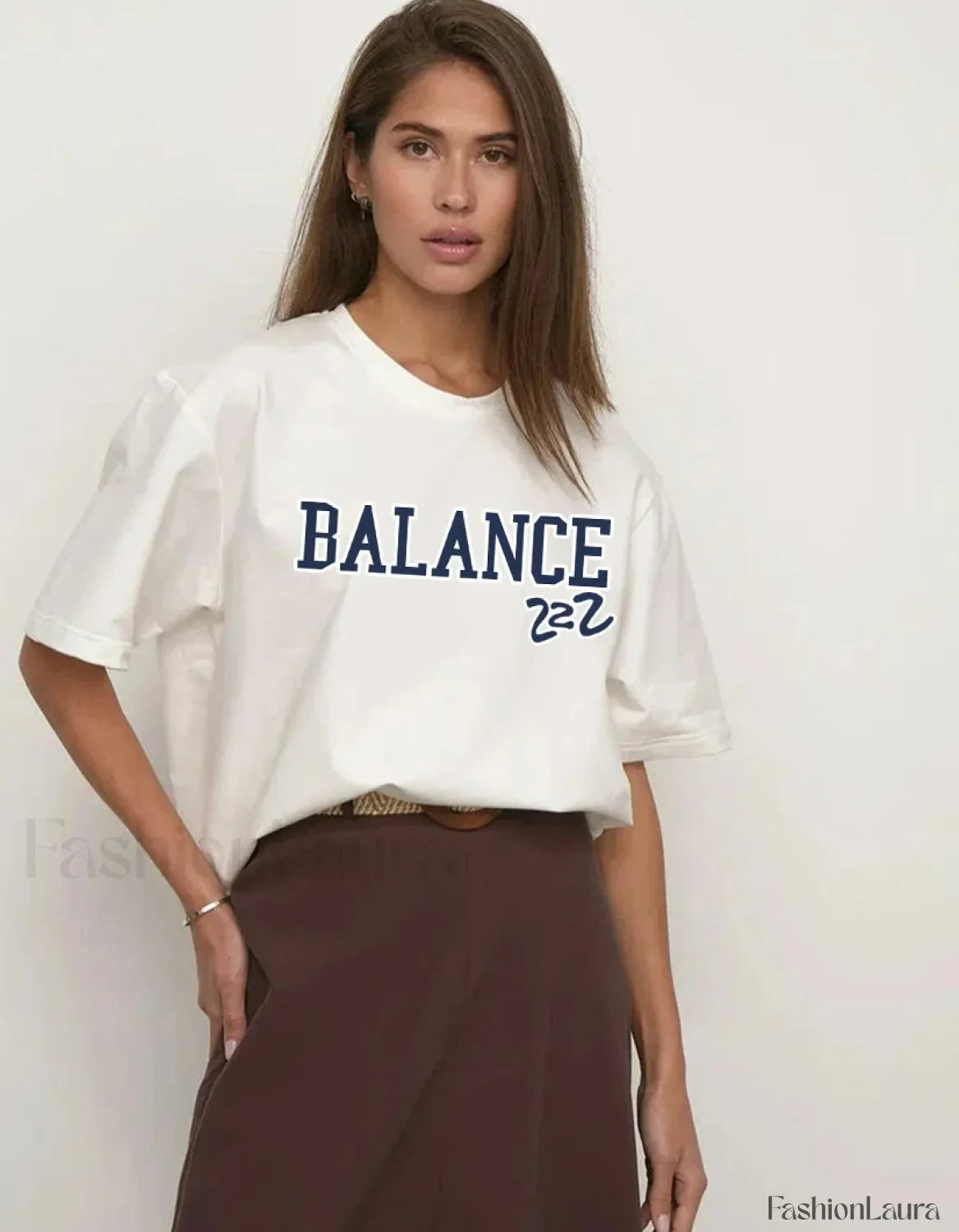 Vintage Letter Printed Cotton T-Shirt