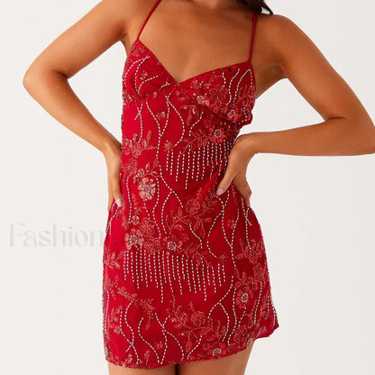 Vintage Pearl Embellished Floral Dress