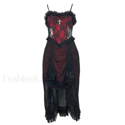 White Gothic Rope Lace Flying Sleeve Party Dress